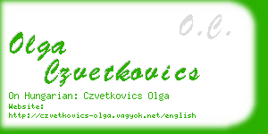 olga czvetkovics business card